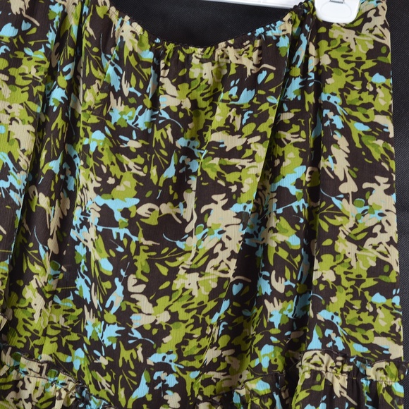 Tiered Print Chiffon-Type Full Skirt SZ 2X Tres You - Picture 3 of 4